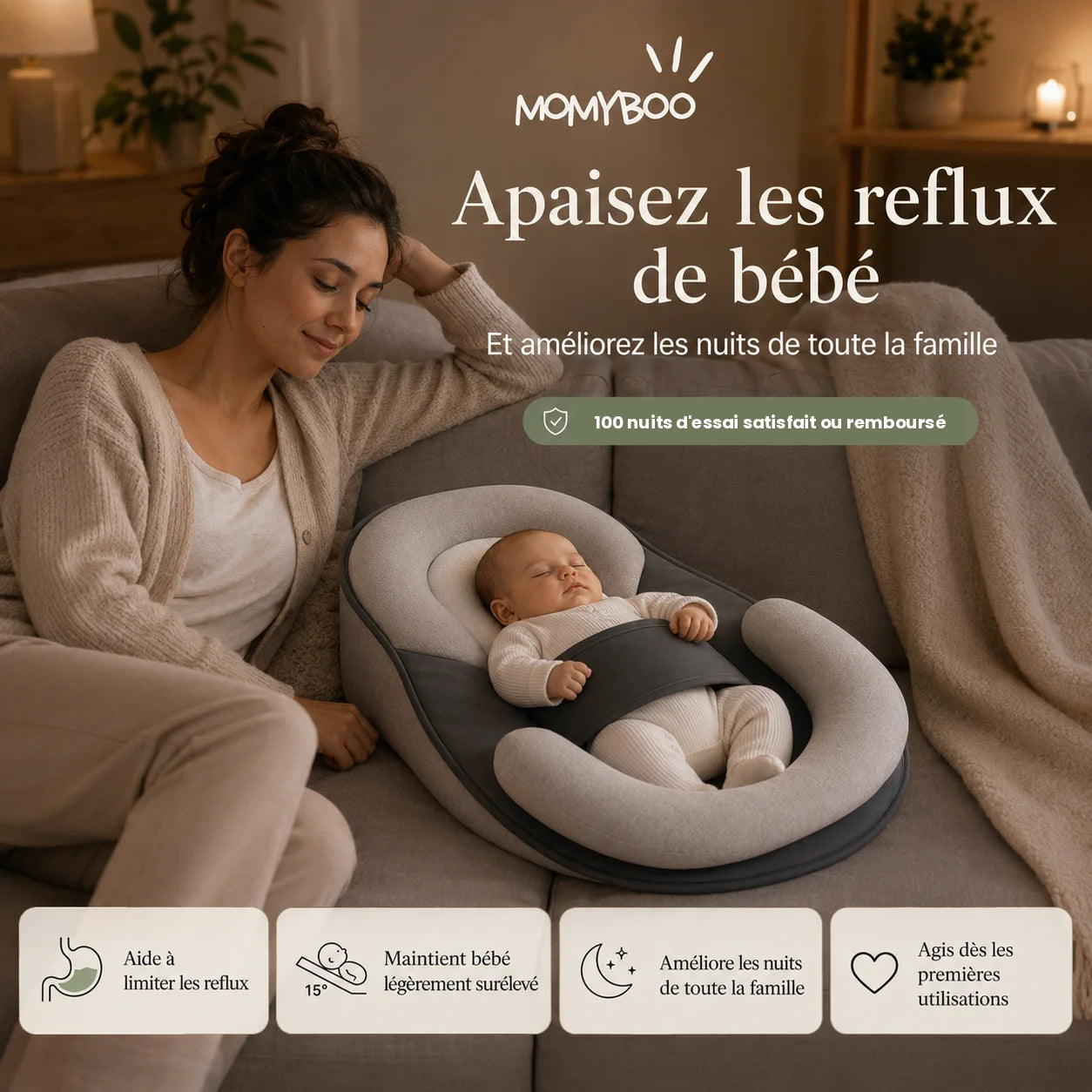 CosyOne™️ pour les Reflux-Coliques et un meilleur sommeil