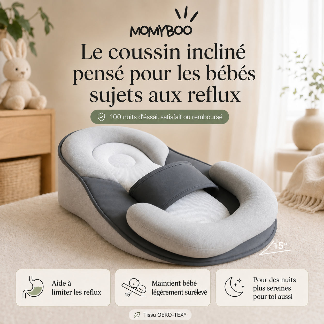 CosyOne™️ pour les Reflux-Coliques et un meilleur sommeil