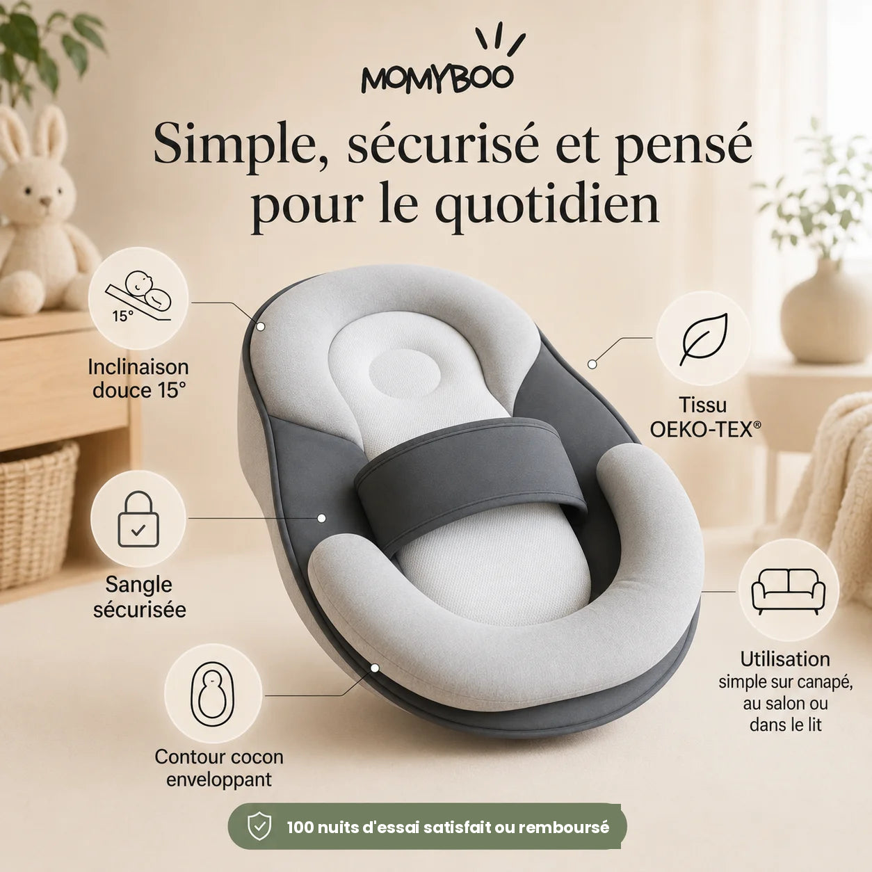 CosyOne™️ pour les Reflux-Coliques et un meilleur sommeil